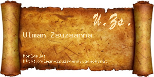 Ulman Zsuzsanna névjegykártya